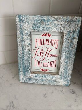 Rustic Distressed Blue & White Wood Photo Frame - Home Accents